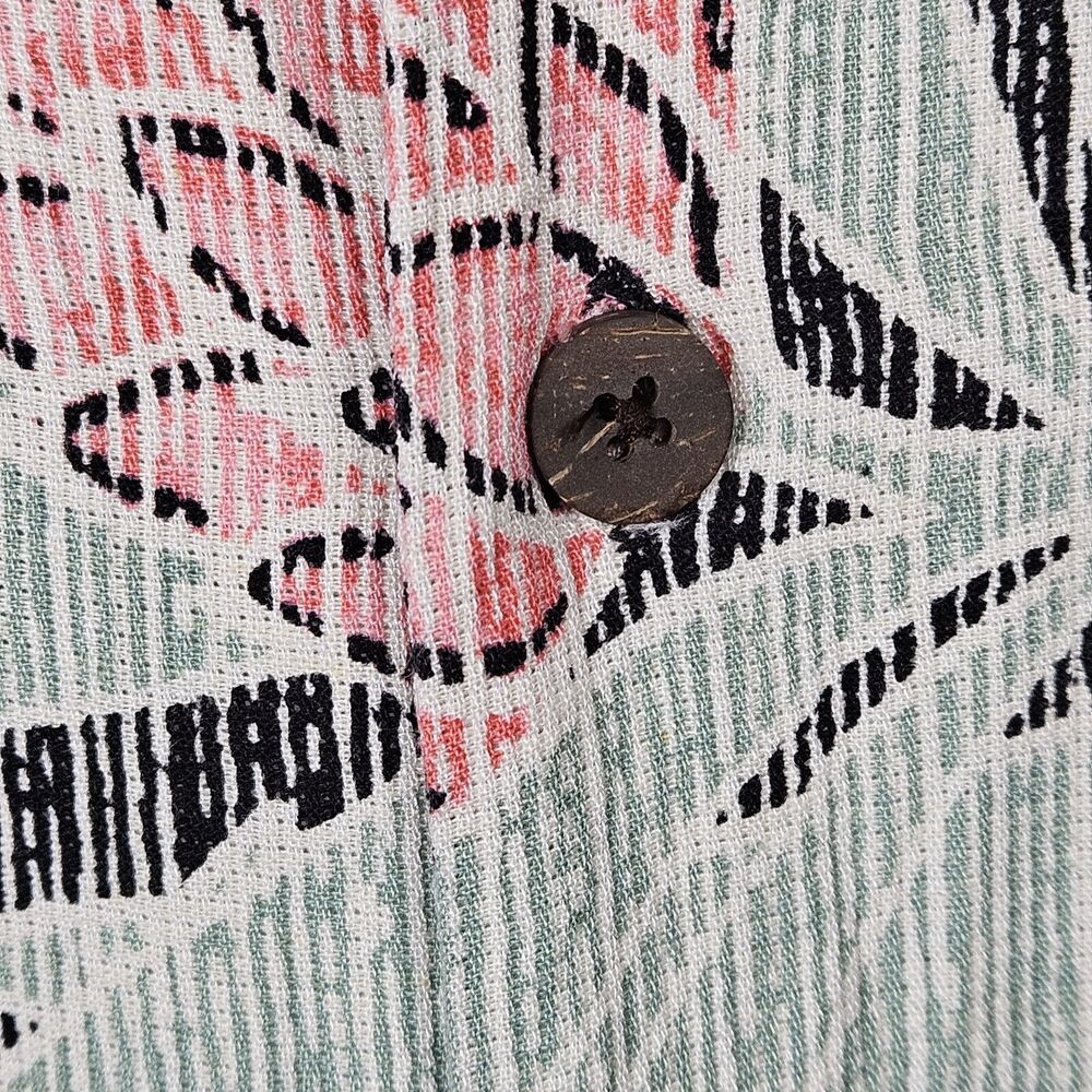 Roundtree & Yorke Caribbean Shirt Black Protea Short Sleeve Silk Blend Men's XL - Picture 4 of 6